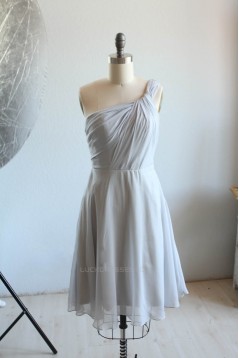 A-Line One-Shoulder Short Chiffon Bridesmaid Dresses/Wedding Party Dresses BD010745