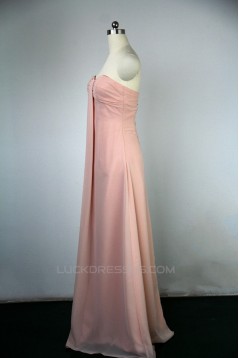 Empire Sweetheart Long Pink Chiffon Bridesmaid Dresses/Wedding Party Dresses BD010747