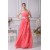A-Line Strapless Floor-Length Handmade Flowers Chiffon Best Bridesmaid Dresses 02010001