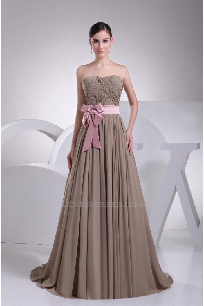A-Line Floor-Length Strapless Sleeveless Long Bridesmaid Dresses 02010050