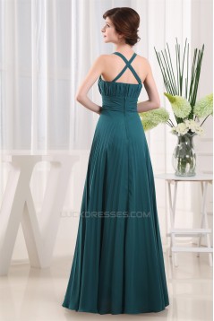 A-Line Spaghetti Strap Sleeveless Long Chiffon Bridesmaid Dresses 02010053