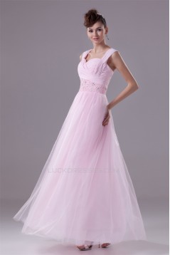 Illusion Sleeves Sweetheart Beaded Long Pink Bridesmaid Dresses 02010063