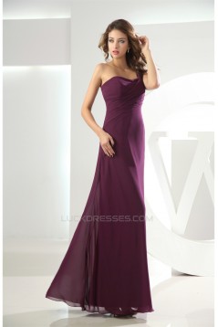 One-Shoulder A-Line Ruffles Sleeveless Floor-Length Long Bridesmaid Dresses 02010065
