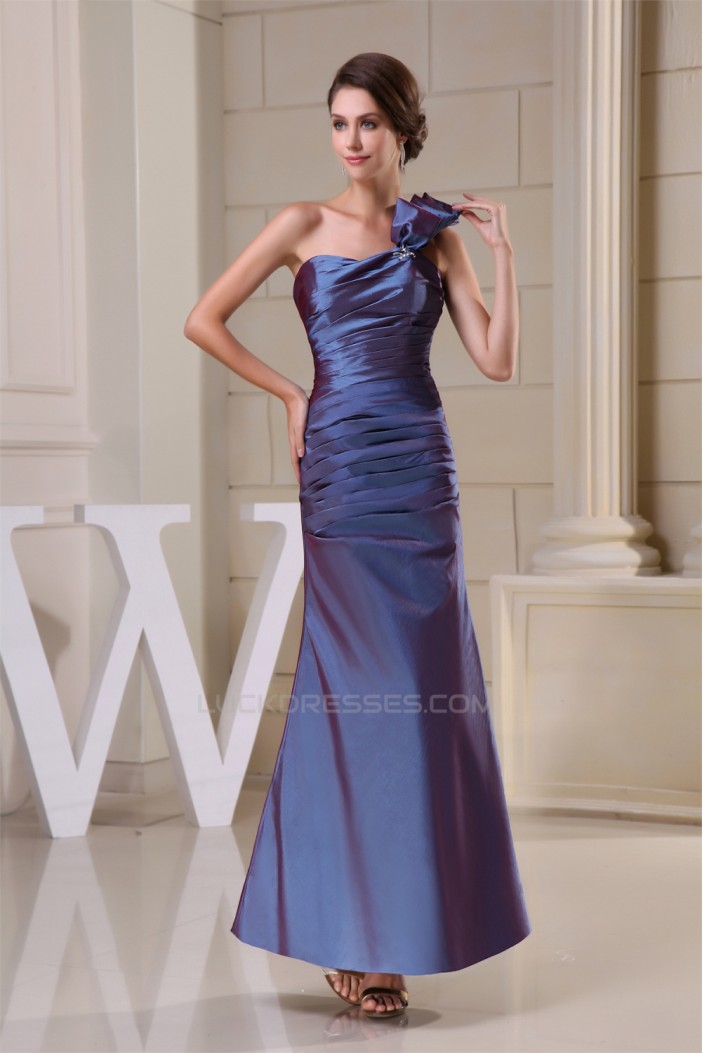 Sheath/Column Ankle-Length Sleeveless Taffeta Best Long Bridesmaid Dresses 02010085