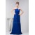 A-Line Chiffon Sequins Long Blue Brush Sweep Train Bridesmaid Dresses 02010090