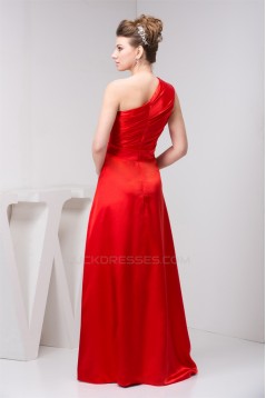 Floor-Length Pleats Long Red Bridesmaid Dresses 02010100