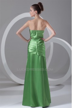 A-Line Floor-Length Pleats Strapless Sleeveless Long Bridesmaid Dresses 02010123