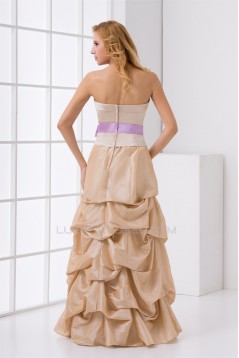 A-Line Taffeta Floor-Length Long Bridesmaid Dresses 02010131