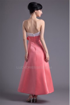 A-Line Ankle-Length Satin Soft Bridesmaid Dresses 02010136
