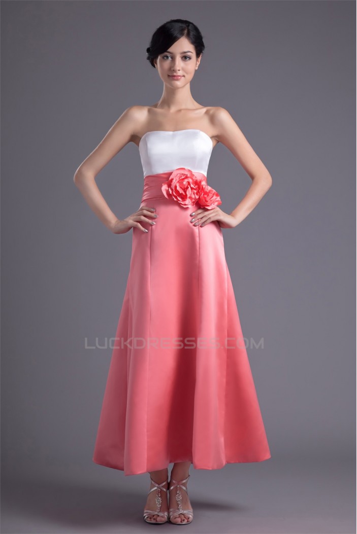 A-Line Ankle-Length Satin Soft Bridesmaid Dresses 02010136