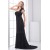 Hot Selling Chiffon One-Shoulder Long Black Bridesmaid Dresses 02010143