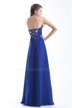 Hot Selling Pleats Strapless Long Blue Bridesmaid/Prom/Formal Evening Dresses 02010144