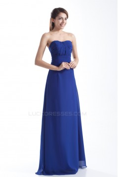 Hot Selling Pleats Strapless Long Blue Bridesmaid/Prom/Formal Evening Dresses 02010144