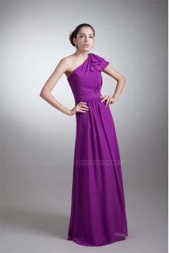 A-Line One-Shoulder Ruffles Floor-Length Purple Bridesmaid Dresses 02010146
