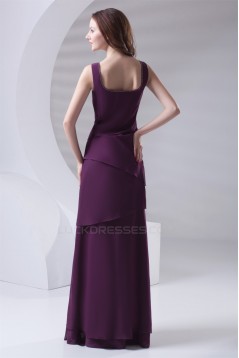 Floor-Length Chiffon Long Purple Bridesmaid Dresses 02010154