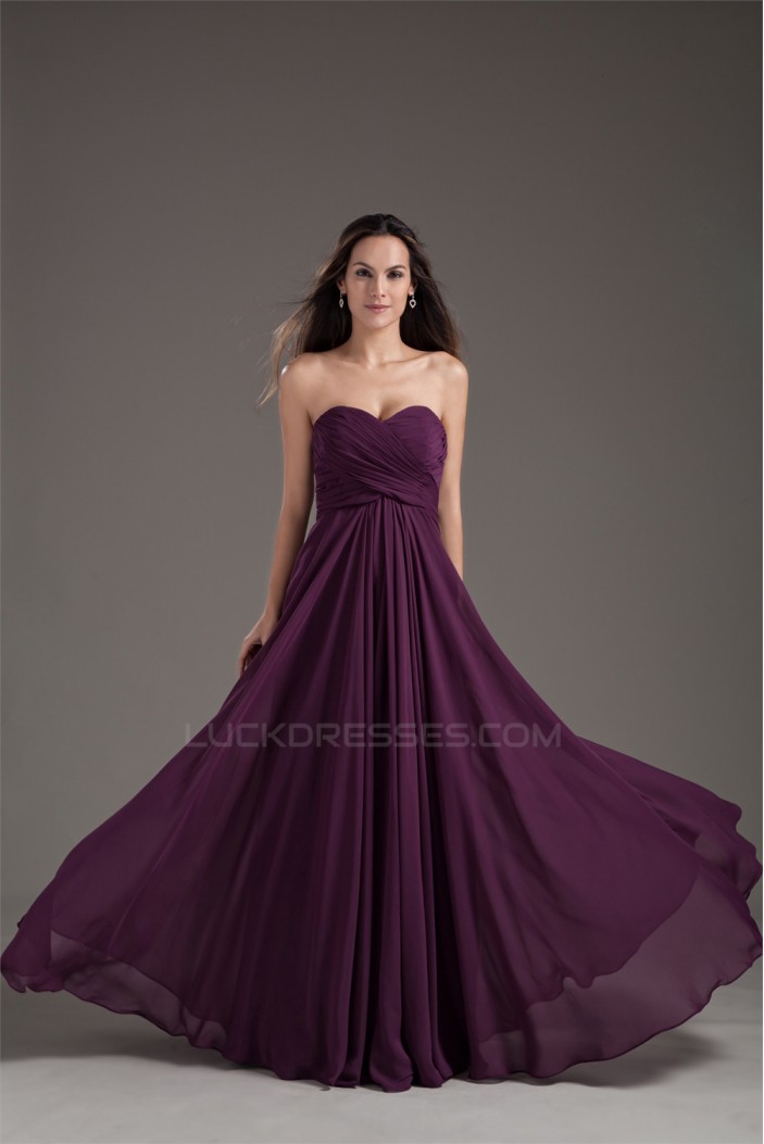 New Arrival Chiffon Pleats Sleeveless Long Purple Bridesmaid Dresses 02010170