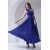 One-Shoulder A-Line Handmade Flowers Chiffon Long Blue Bridesmaid Dresses 02010172