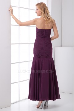 Sleeveless Ruched Ankle-Length Chiffon Best Bridesmaid Dresses 02010193