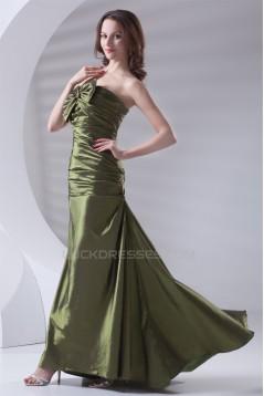 Sleeveless Sweetheart A-Line Taffeta Bows Long Bridesmaid Dresses 02010200