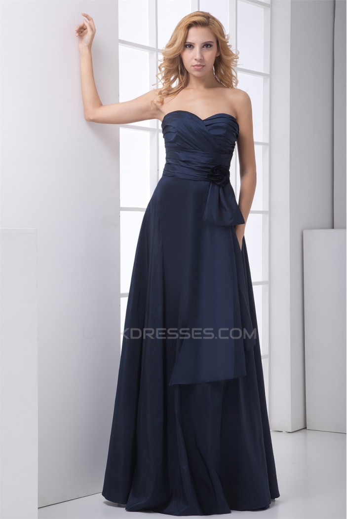 Taffeta A-Line Sweetheart Floor-Length Sleeveless Long Bridesmaid Dresses 02010211