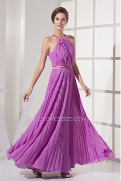 A-Line Sleeveless Pleats Floor-Length Long Bridesmaid Dresses 02010225