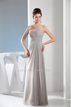 Strapless Chiffon Silk like Satin Ruched Best Long Bridesmaid Dresses 02010235