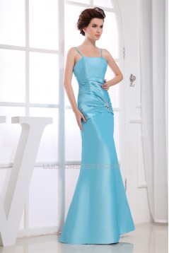 Taffeta Floor-Length Beading Spaghetti Straps Bridesmaid Dresses 02010243