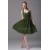 A-Line Halter Knee-Length Criss Cross Sleeveless Short Green Bridesmaid Dresses 02010282