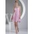 A-Line Short/Mini One-Shoulder Chiffon Short Pink Bridesmaid Dresses Maternity Dresses 02010315