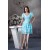 Ruffles Knee-Length Chiffon Short Blue Bridesmaid Dresses 02010324