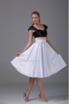 A-Line Silk like Satin Sweetheart Sleeveless Short Bridesmaid Dresses 02010363