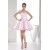 A-Line Ruffles Satin Soft Sweetheart Short/Mini Pink Bridesmaid Dresses 02010397