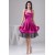 A-Line Sleeveless Silk like Satin Fine Netting Short Bridesmaid Dresses 02010429