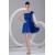 A-Line One-Shoulder Cascading Ruffles Short Blue Chiffon Bridesmaid Dresses 02010471