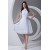 A-Line Chiffon Sleeveless Handmade Flowers Short White Bridesmaid Dresses 02010476