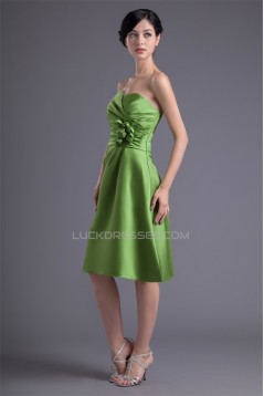 A-Line Handmade Flowers Sweetheart Knee-Length Short Bridesmaid Dresses 02010486