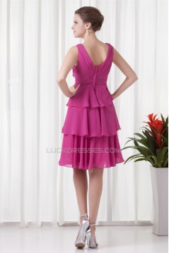 A-Line Knee-Length Sleeveless Chiffon Bridesmaid Dresses 02010523