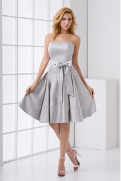 Soft Sweetheart Knee-Length Satin Sleeveless Bridesmaid Dresses 02010533