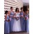 A-Line V-Neck Straps Sleeveless Long Bridesmaid Dresses 3010018