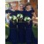 Trumpet/Mermaid Cap-Sleeves Long Blue Wedding Party Dresses Bridesmaid Dresses 3010043