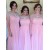 Long Pink Beaded Chiffon Wedding Party Dresses Bridesmaid Dresses 3010054