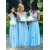 Long Blue Beaded Chiffon Floor-Length Wedding Party Dresses Bridesmaid Dresses 3010063