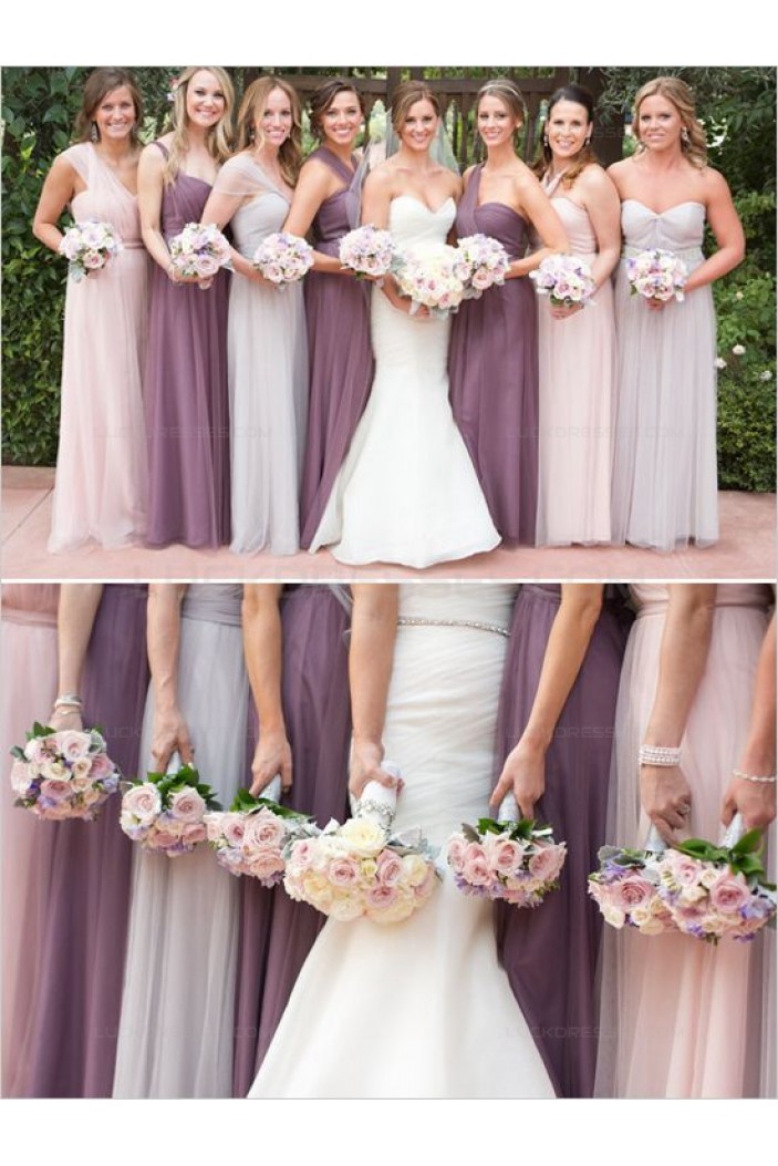 Empire Sweetheart Tulle Long Wedding Party Dresses Bridesmaid Dresses 3010091