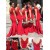 Trumpet/Mermaid Cap-Sleeves V-neck Lace Long Red Wedding Party Dresses Bridesmaid Dresses 3010092
