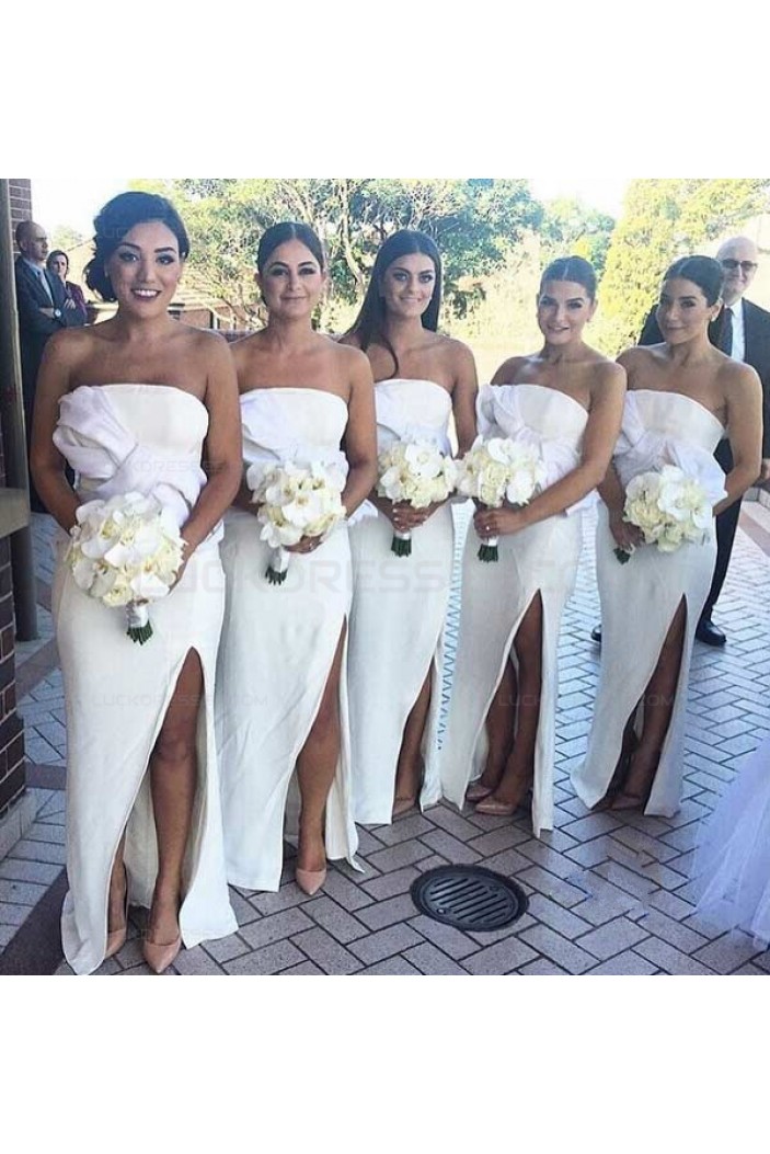 Strapless Side Slit Wedding Guest Dresses Bridesmaid Dresses 3010199