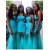 One-Shoulder Beaded Long Blue Wedding Guest Dresses Bridesmaid Dresses 3010216