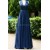 A-Line V-Neck Lace Chiffon Long Blue Open Back Wedding Guest Dresses Bridesmaid Dresses 3010225