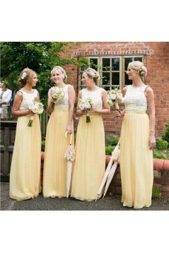 Long Yellow White Lace Wedding Guest Dresses Bridesmaid Dresses 3010260