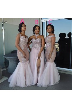Long Lace and Tulle Bridesmaid Dresses 3010349