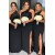 Sheath One-Shoulder Long Black Bridesmaid Dresses 3010390